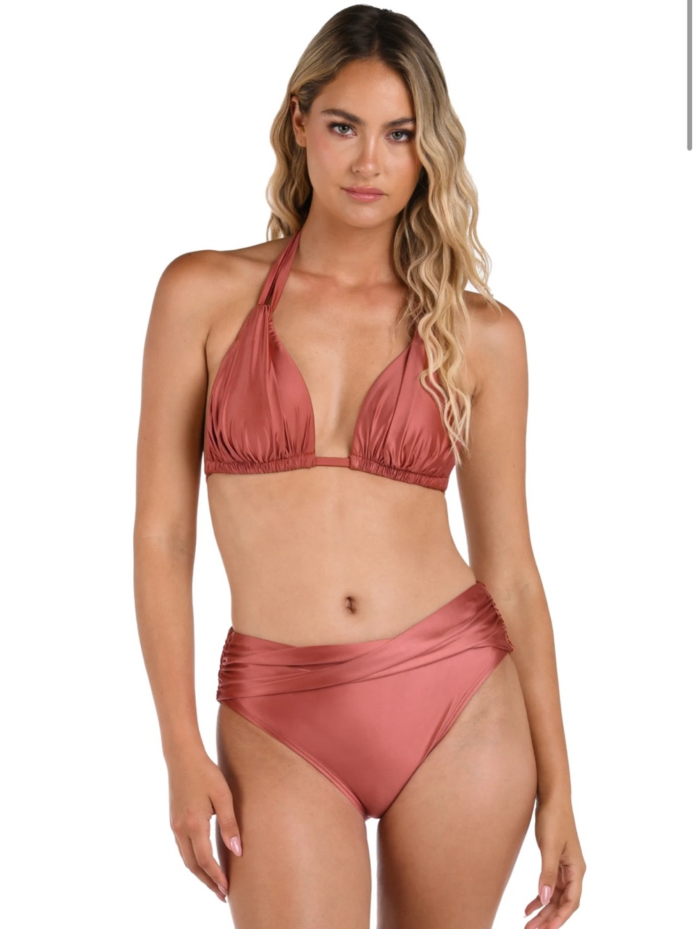 La Blanca - Earth Goddess Mid-Waist Twist Front Bottom - Sienna